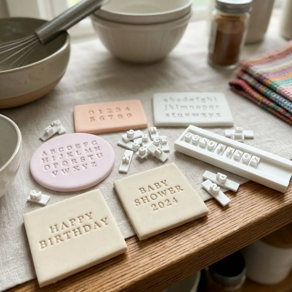 Handmade Clay Letter Number Stamp Set with 26 Letter with 10 Number Pottery Alphabet Stamping Tool Precise Stamping with Tray