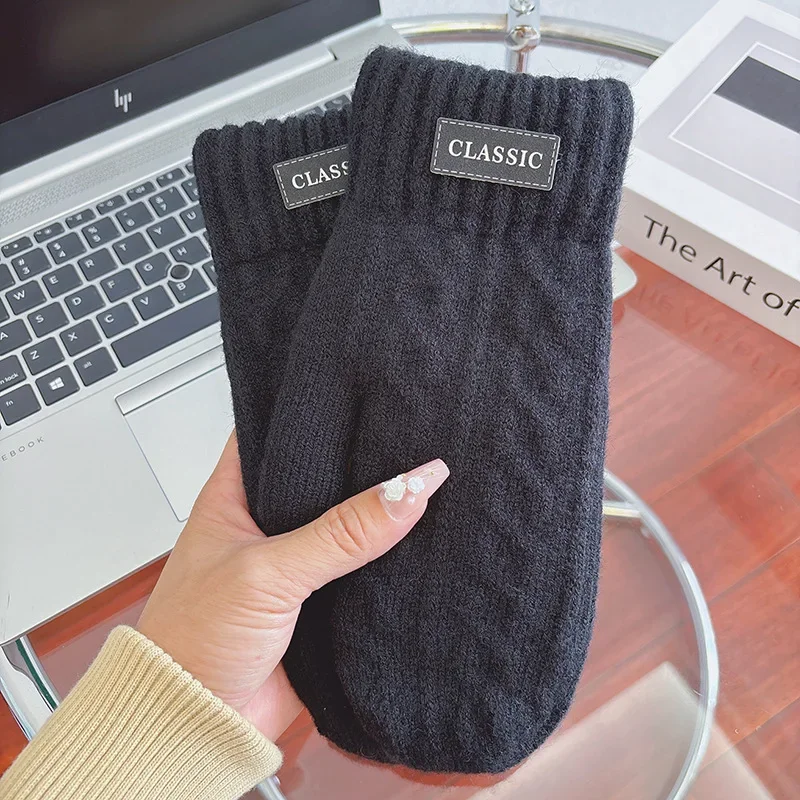 Men's Winter Warm Gloves Cold-Proof Thickened Mitten Gloves Korean-Style Trendy Gloves for Outdoor Sports Travel