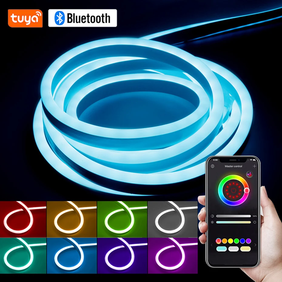 

LED Neon Strip Lights 220V Waterproof Tuya Smart RGB Tape Wifi/Bluetooth/Remote Control Flexible Led Ribbon Outdoor Lighting