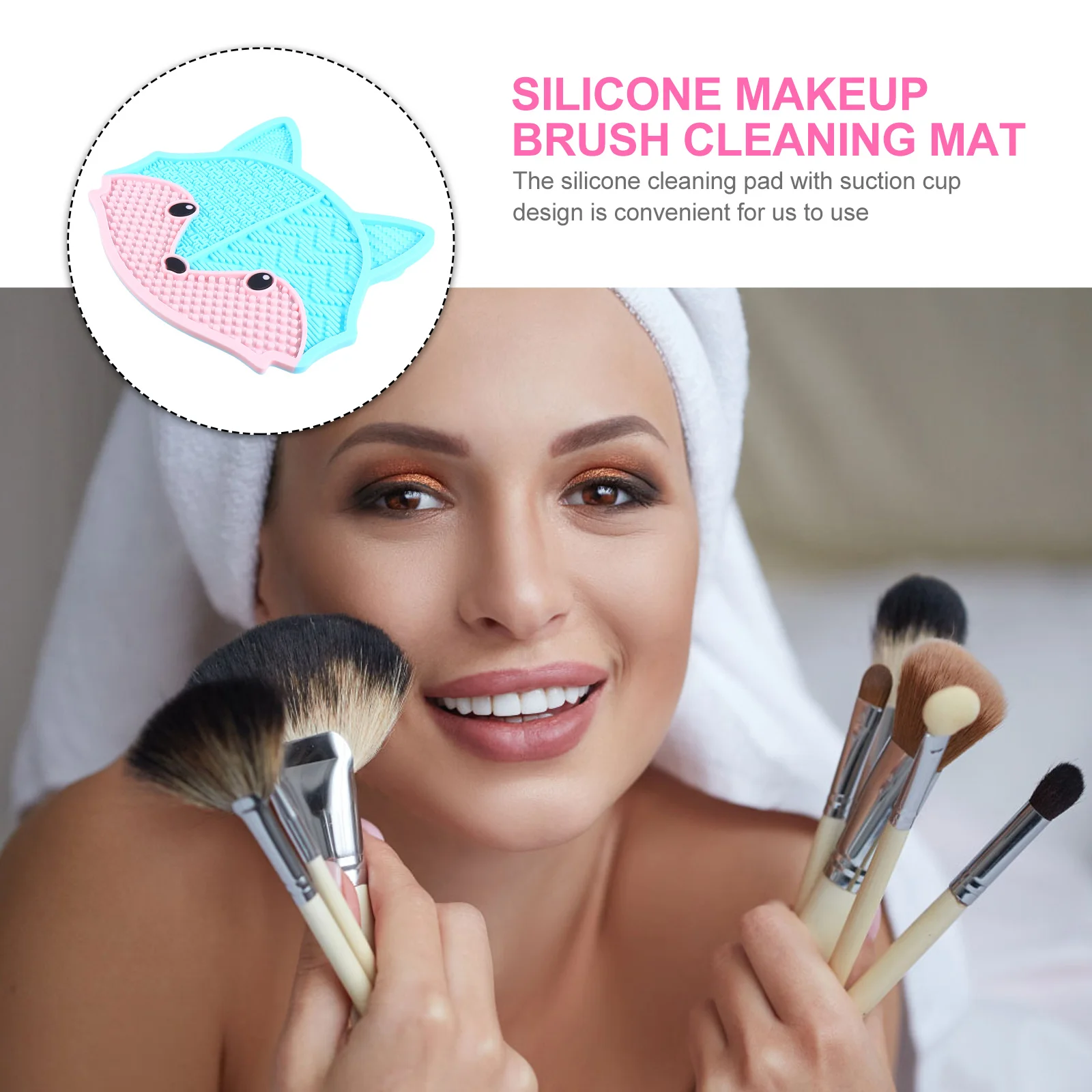 Tapis de nettoyage de brosse de maquillage en Silicone, Design Animal de dessin animé, ventouse, tampon de nettoyage de brosse, cadeau pratique et Durable