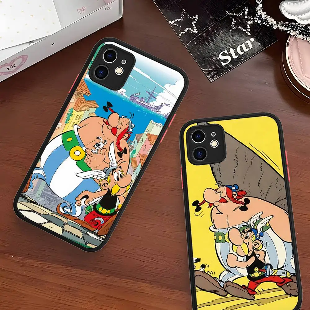 Funda de teléfono Asterix o-obelixs para IPhone 11 12 13 14 15 16 Pro Plus X XS MAX, cubierta mate a prueba de golpes