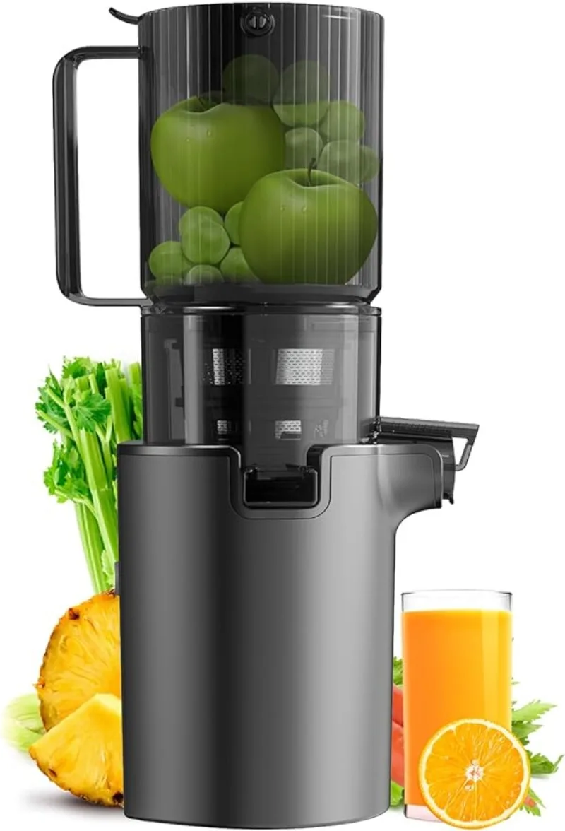 

Masticating Juicer Machines, 4.1-inch(104MM) Slow Cold Press Juicer w/ Extra Wide Feed Chute, Pure Juicer Machine for Vegetables