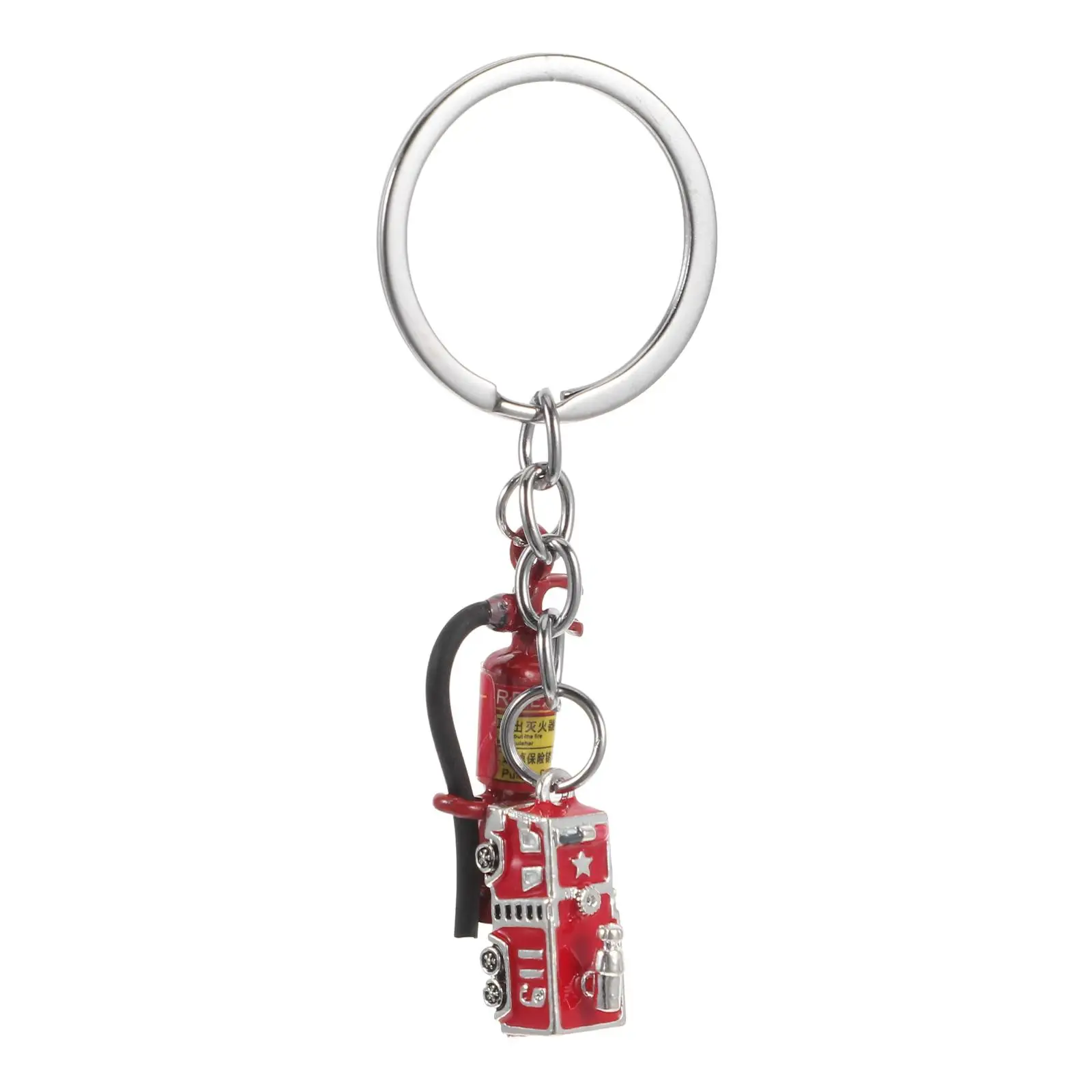 

Filling Fire Truck Key Ring Keyring Decorate Metal Miniature Firefighter Keychain