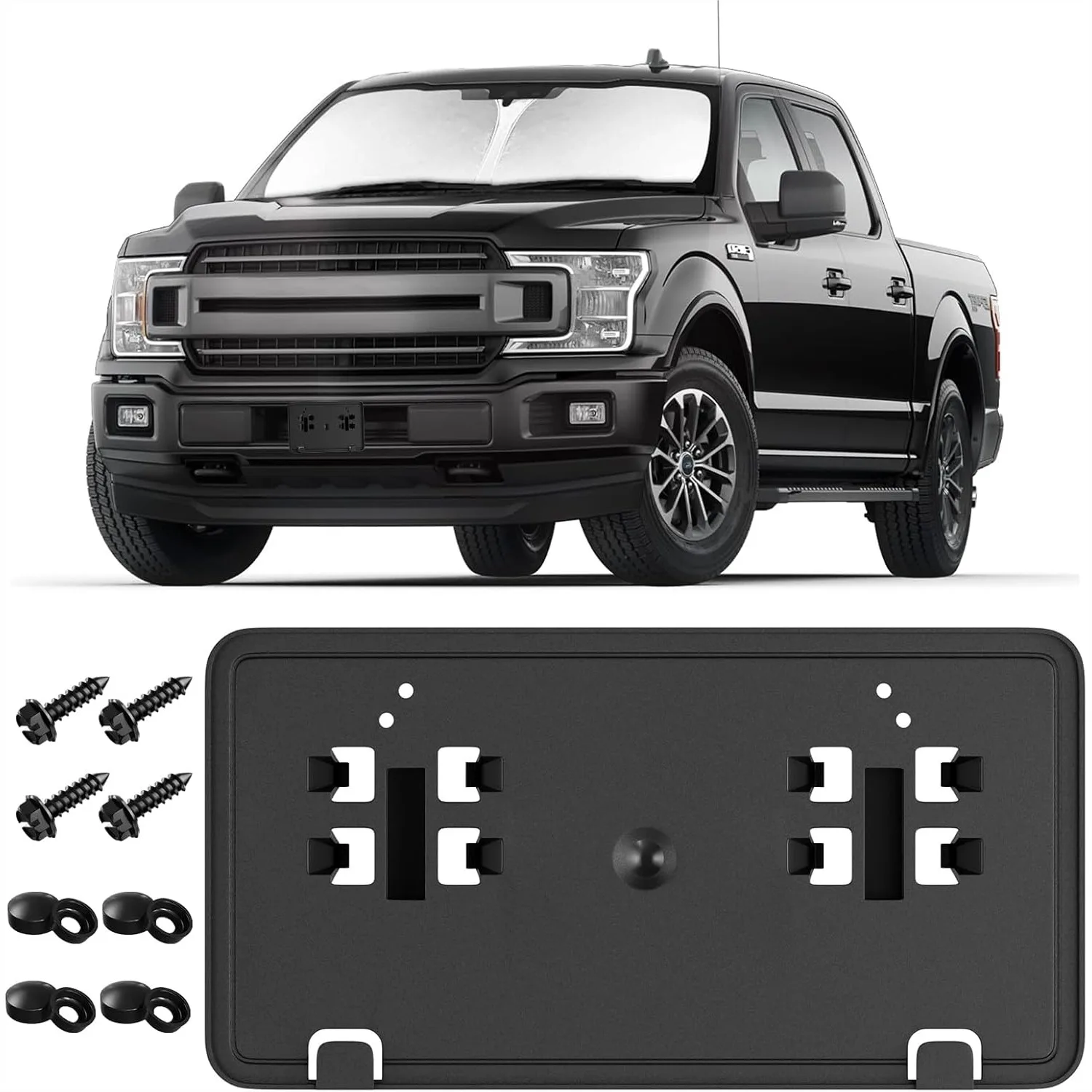 

Front License Plate Bracket for 2018-2020 Ford F150 2.7L 3.0L 3.5L with Mounting Kit