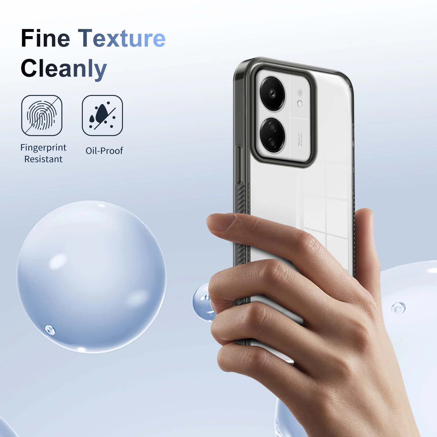 Clear Case for Xiaomi Redmi 13C 4G 5G Silicone Protection Hard Phone Cover 23100RN82L 23106RN0DA 23108RN04Y 2311DRN14I Coque L1