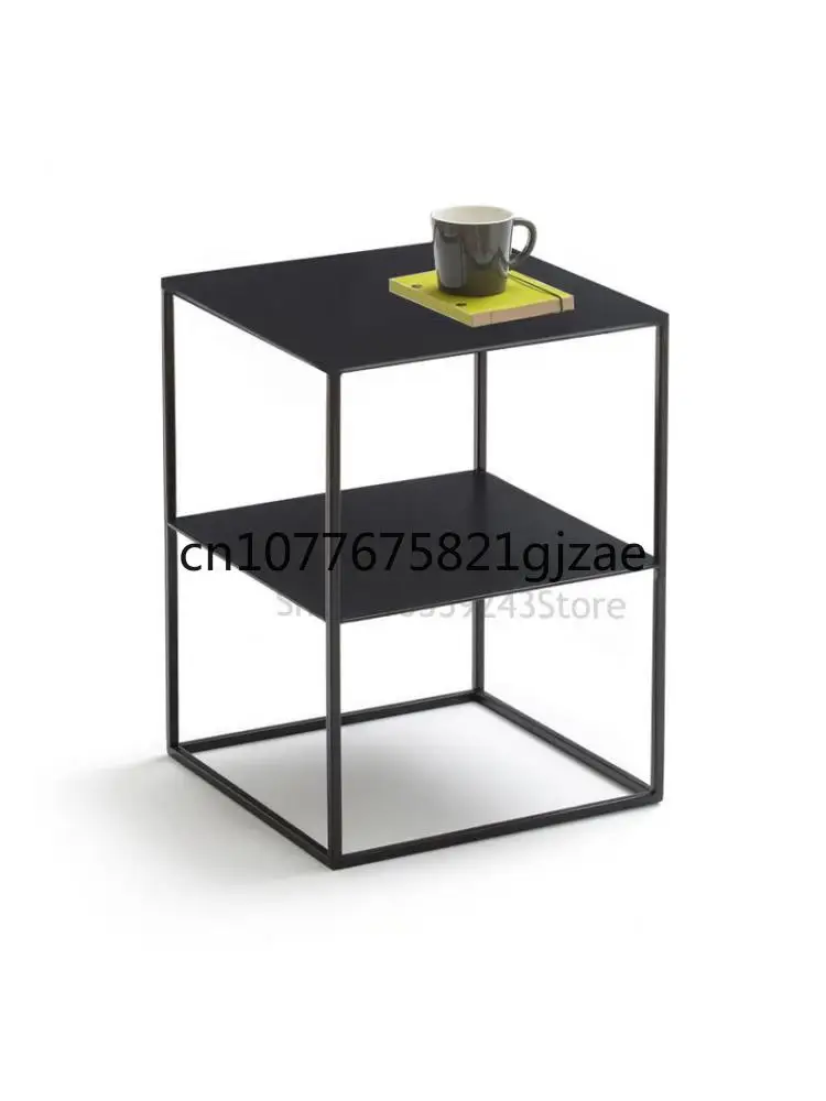 

Customized Nordic Double Glass Small Coffee Table Living Room Sofa Side Table Square Side Table Bedroom Bedside Mini Storage
