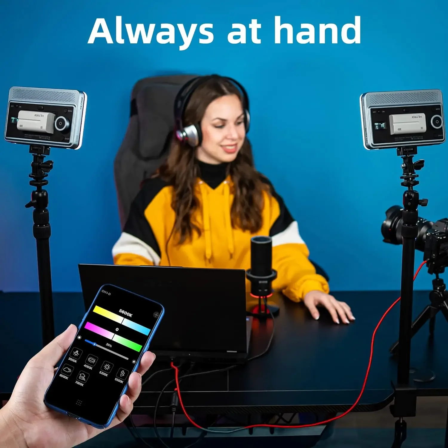 VILTROX Sprite 15B 18W 2800K-6800K CRI 95+ on  LED Panel Video Light 1800LUM Smartphone Control LED Dimmable Key Light