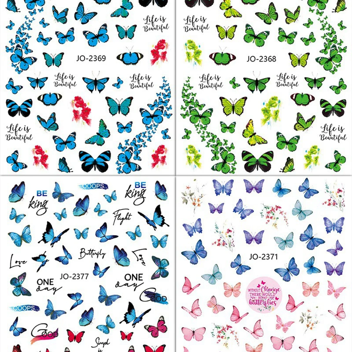 ผีเสื้อสติกเกอร์เล็บ Dopamine สไตล์ผีเสื้อที่มีสีสันดอกไม้รูปแบบสติ๊กเกอร์ตกแต่งเล็บ