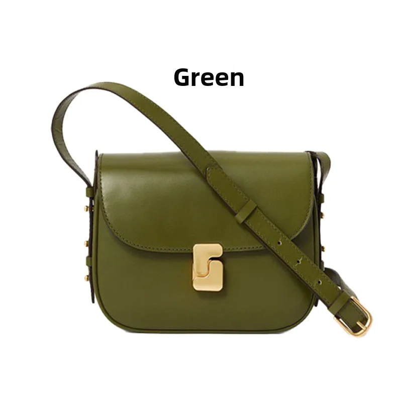 Tofu-Tasche Französische Nischenfrauentasche Kopfschicht Cuir de Vache Petit Sac Carré Premium Sensation une épaule Sac à Bandoulière schräg – Detail 7