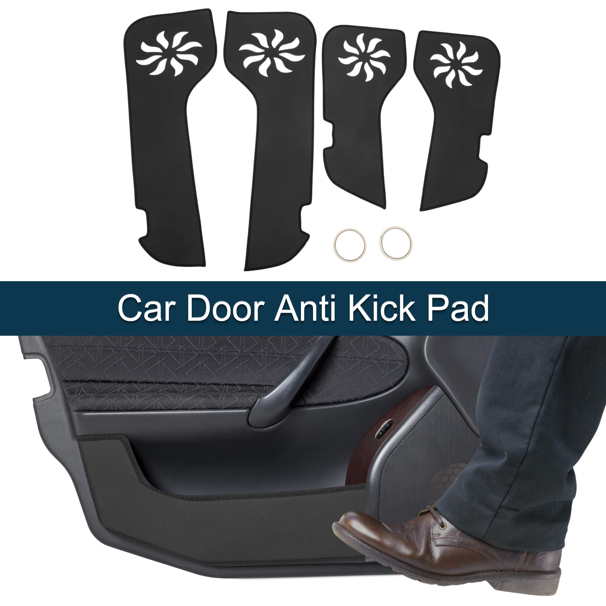 

UXCELL Car Door Anti Kick Pad Sticker Protector for Toyota Land Cruiser 16 Black 1 Set