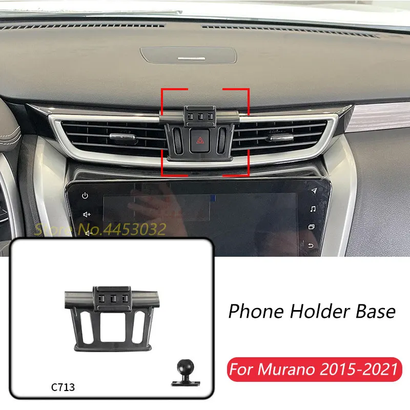 Car Phone Holder Base Special Mounts For Nissan Murano 2015-2021 Fixed Air Outlet Bracket Base Accessories With Ball Head 17mm