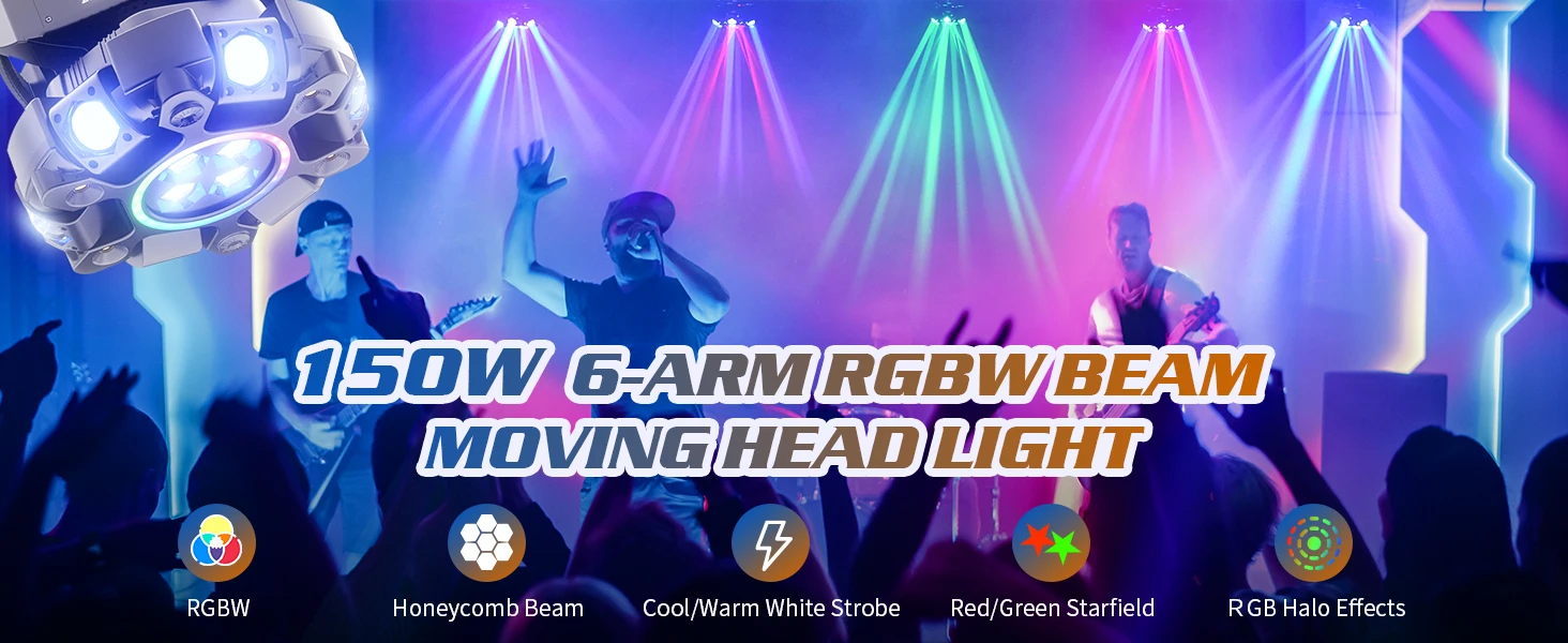 120W RGBW Moving Head Light Strobe