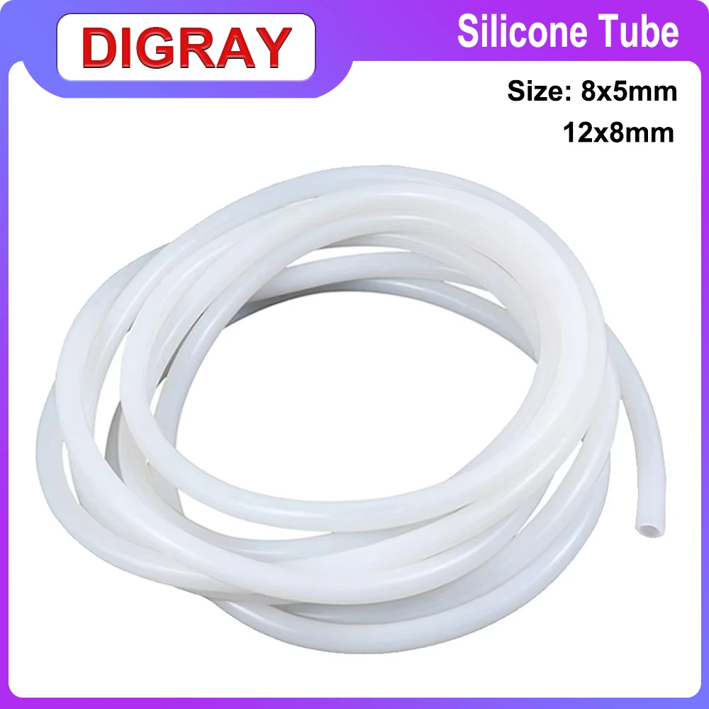 DIGRAY 10 Meters Silicone Tube 5x8mm 8x12mm Water Pipe Flexible Hose For Water Sensor & Air Pump & Water Chiller &Co2 Laser Tube