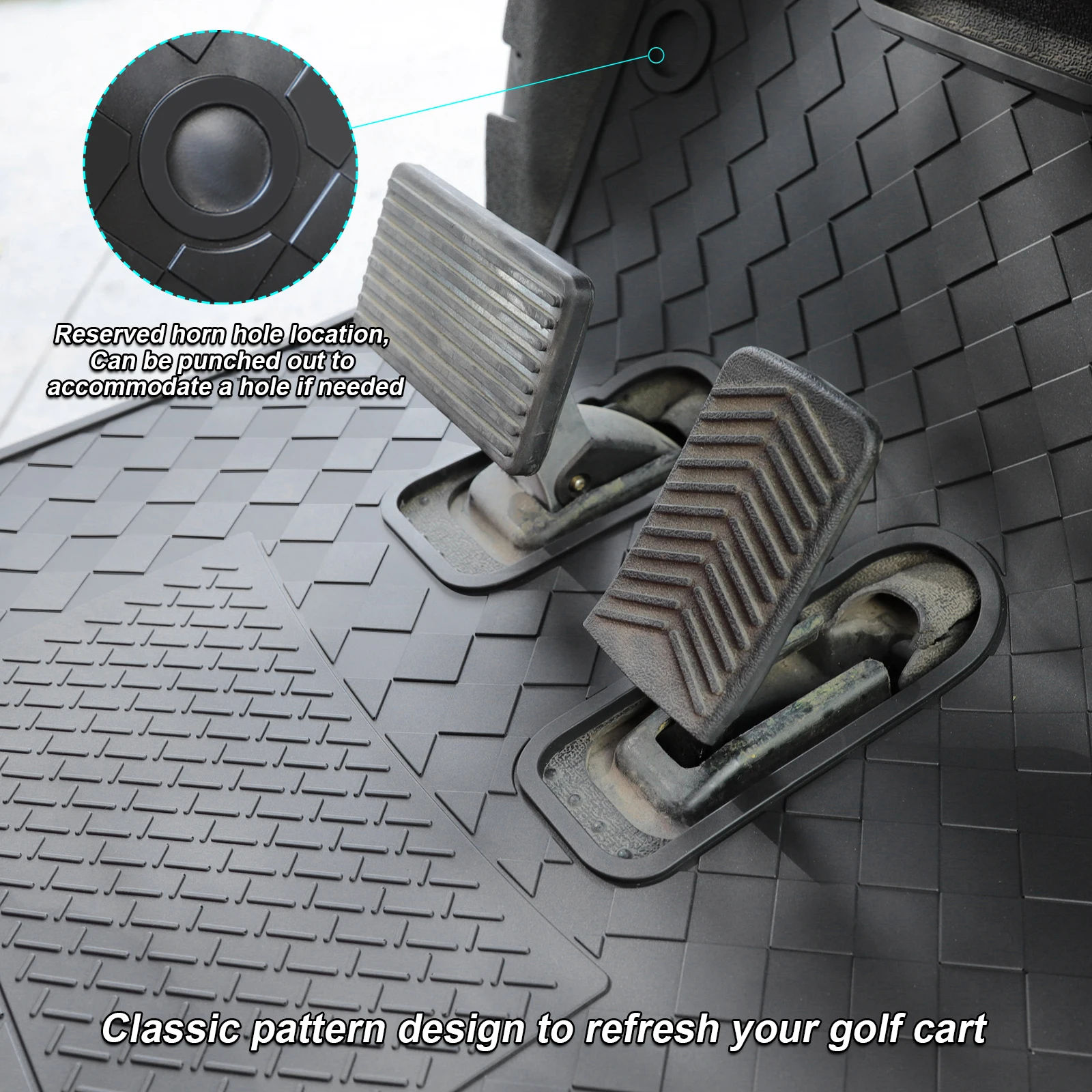 Roykaw EZGO RXV Golf Cart Mat Full Coverage Floor Liner for EZGO RXV (2008-Up) & 2Five (2009-Up) Models, Non-Slip Designed