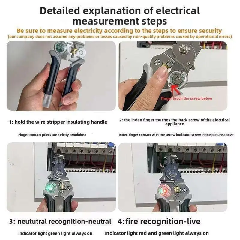 New Multifunctional Wire Stripper& Electrician Scissors For Pulling Wires, Includes Electricity Measurement& Cable Management