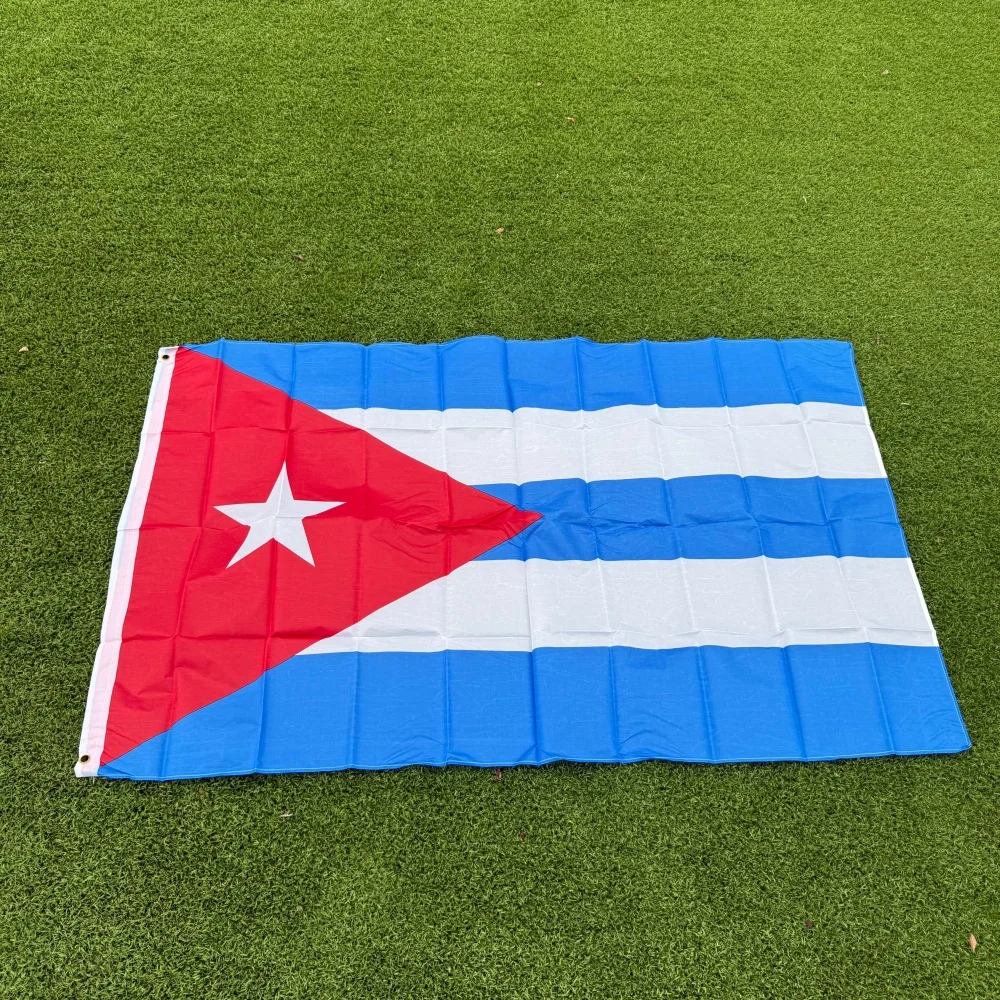 Cuba Flag 150x90cm 3x5 FT Cuban National Flag Red Triangle Lone Star Polyester Double Stitched Outdoor Indoor Decoration
