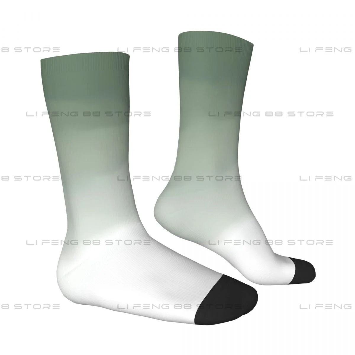 Sage Green Watercolor Ombre Abstract Art Unisex Winter Socks Hiking Happy Socks Street Style Crazy Sock