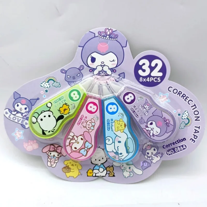 Sanrio Correction Take Students Cute Cartoon Kouromi Melody Four Pack Large Capacity Correction Tape Correction Tape Gift