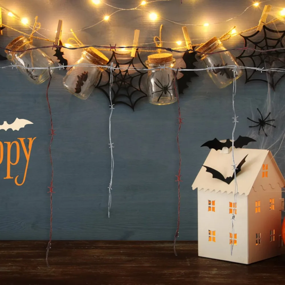 2.5M Halloween Barbed Wire Simulated Bendable Halloween Party Decorative beard grooming Wire DIY Plastic Barbed Tape Props