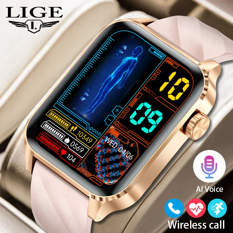 

Смарт-часы LIGE для мужчин и женщин, роскошные, с полным сенсорным экраном, спортивные, водонепроницаемые, для Xiaomi, Huawei, Android, iOS, iPhone