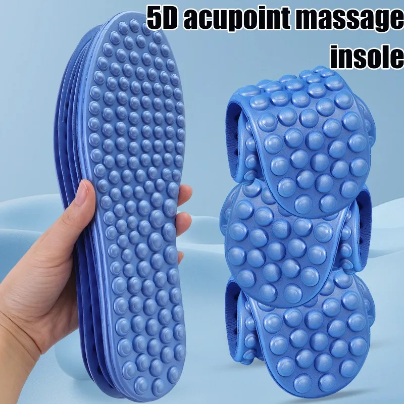 5D Acupressure Foot Massage Insoles Reflexology Stimulating Foot Pad Relieve Fatigue Comfort Shoe Inserts For Daily Walking