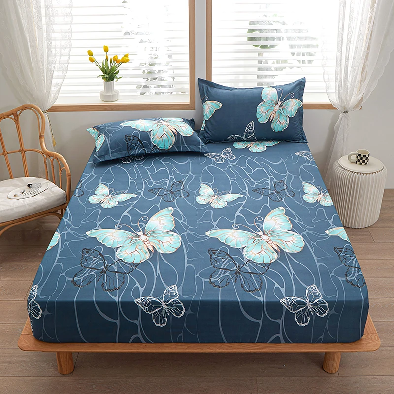 American Style 1 Piece of Bed Sheet for Bedroom 100%Polyeste Elastic Band Around Bedding  Only (excluding Pillowcases)