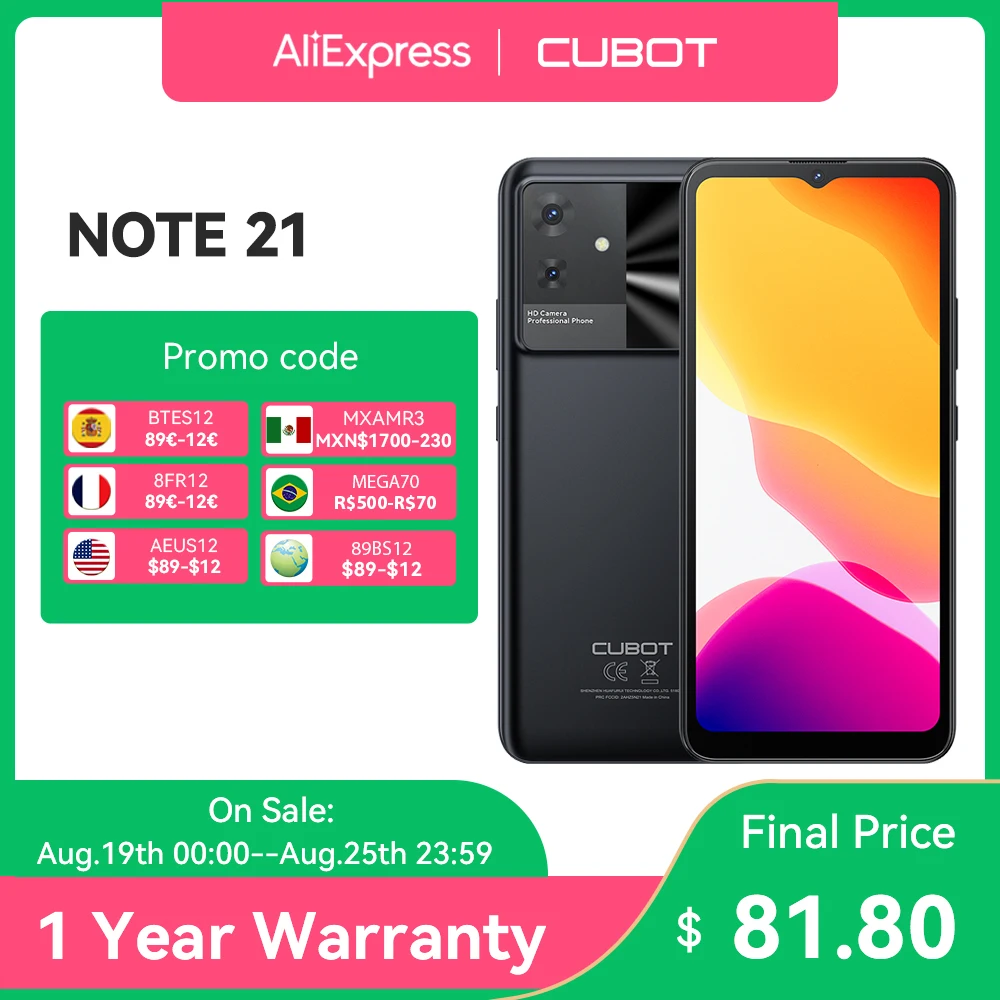 [world premiere]cubot Bejegyzés 21 smartphone 12GB+128GB 6.56