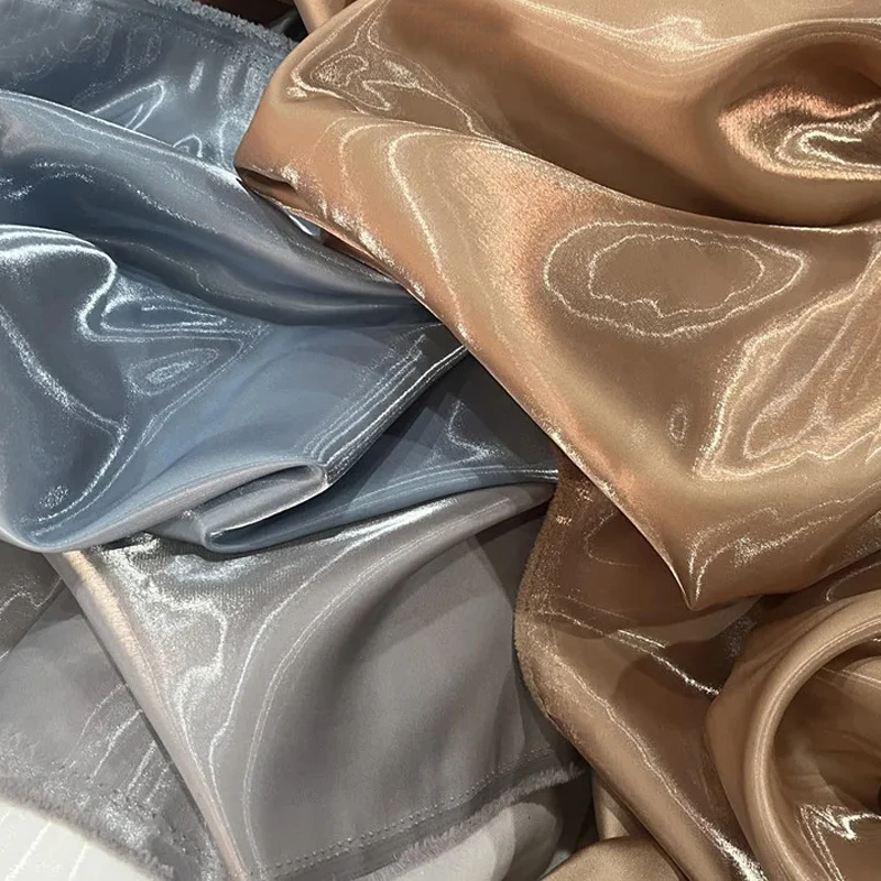 Luxury Glossy Metallic Liquid Satin Fabric Wide 59\