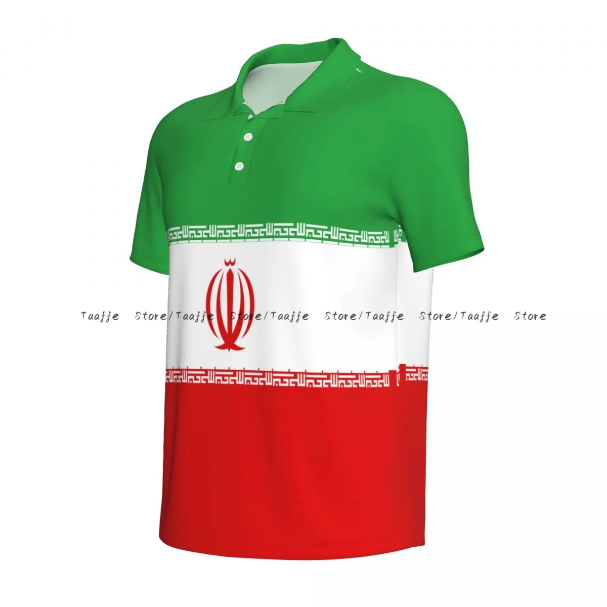 Iran Flag Men's polo shirt collar T-shirt short sleeve casual street shirt