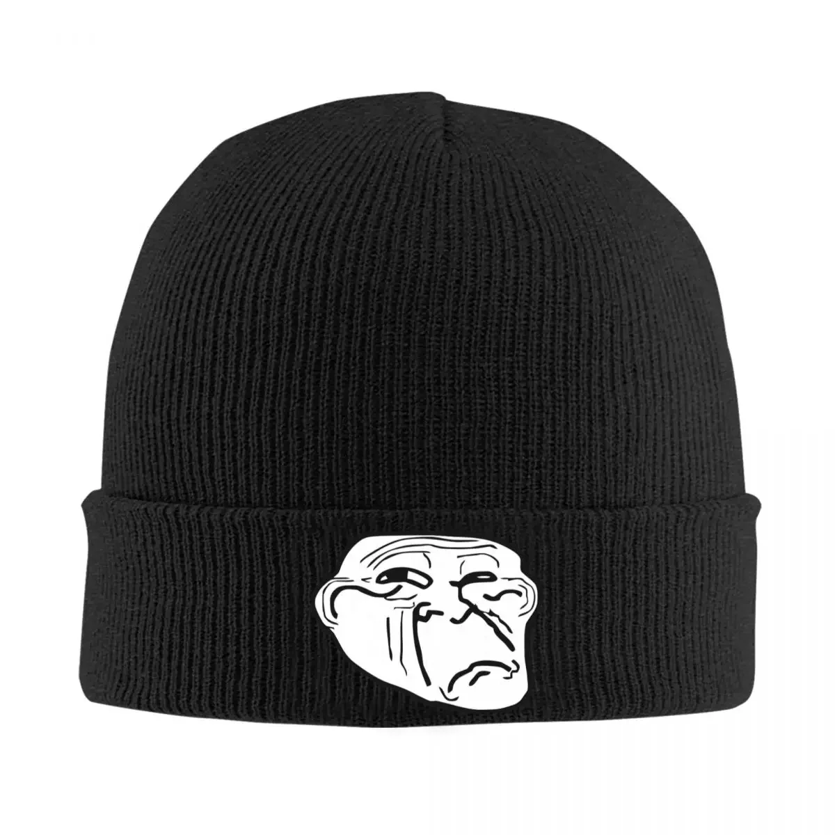 Troll Face Beanie Hats Cute Caps Men Women Unisex Outdoor Sport Skullies Beanies Spring Printed Elastic Beanie Hat