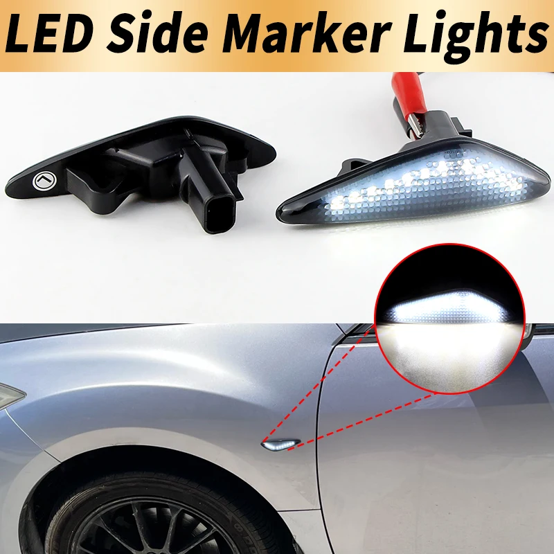 2PCS LED Side Marker Lights Canbus For Mazda 6 08-12 MX-5 16- RX-8 09-12 For Nissan Lafesta Highway Star 11-up Turn Signal Lamps