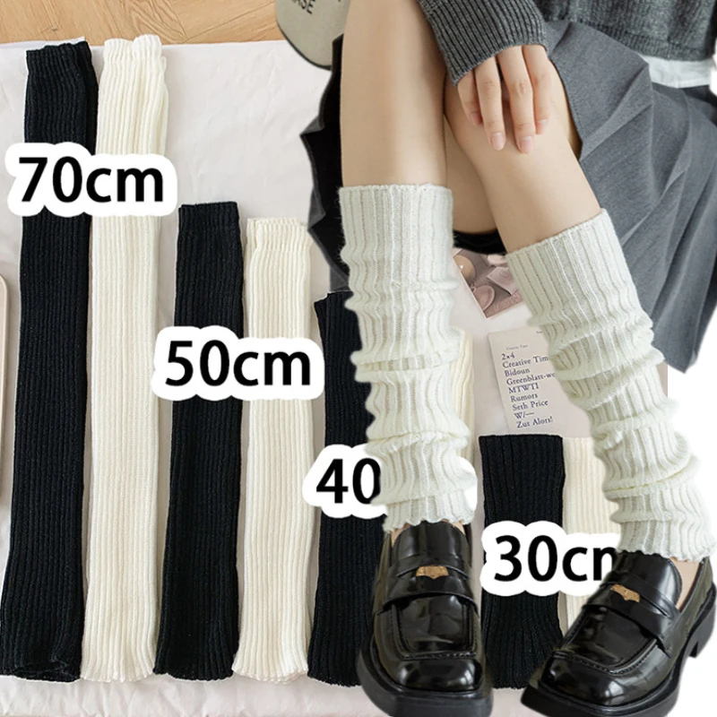 Y2K Women's Leg Warmers Japanese Lolita Long Socks Wool Knitted Foot Cover Arm Warmer Autumn Winter Crochet Heap Sock Boot Cuffs