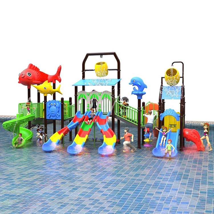 Commercial Kindergarten Plastic Play Games Park Slide Playground Swimming Pool Innovative Children Water Park Items