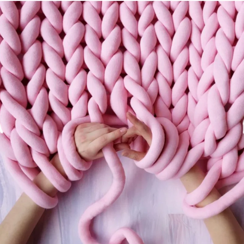 1KG Dickes, super voluminöses Chunky-Garn zum Handstricken und Häkeln – Weiches, großes Baumwoll-DIY-Armstrickgarn zum Spinnen für Decken – Detail 8