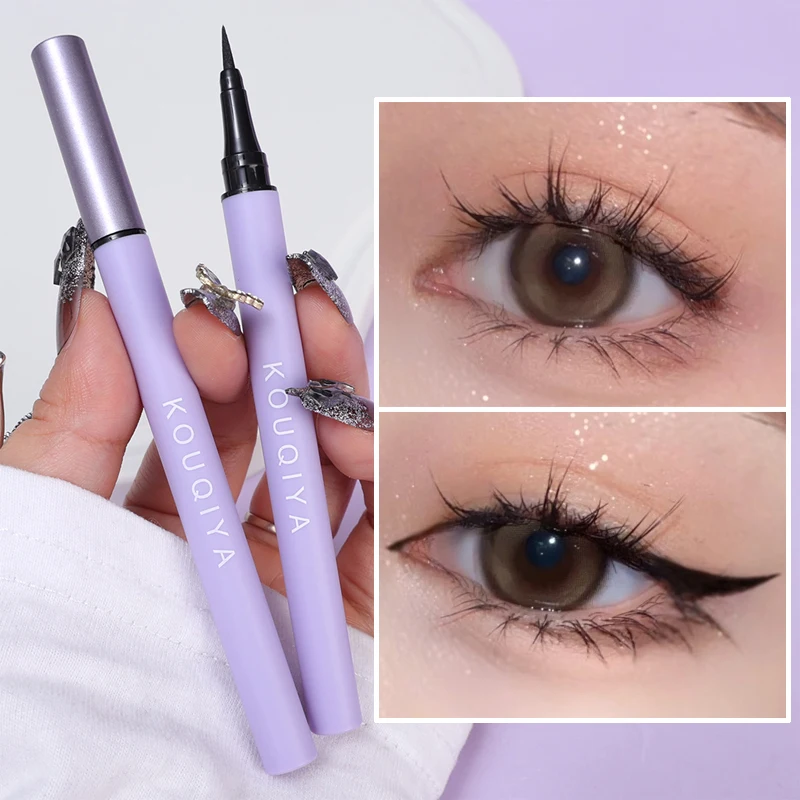 Smooth Eyeliner Liquid Lying Silkworm Pen Waterproof Non Smudging Long-lasting Ultra Thin Silky Matte Black Eyeliner Eyes Makeup