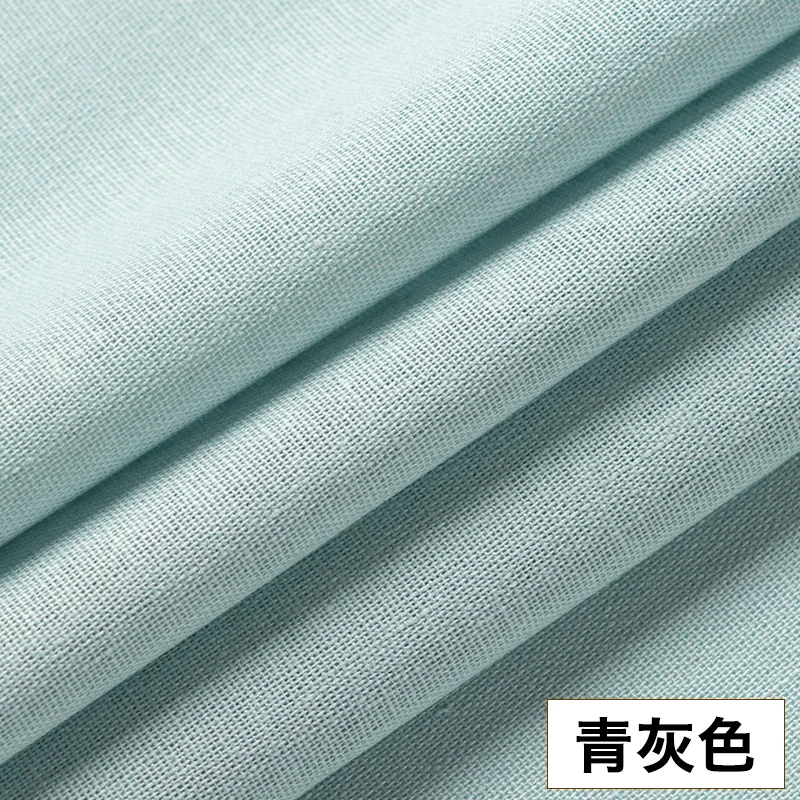 50x140cm Solid Color Linen Cotton Embroidery Fabric For Needle Patchwork Sewing Dress Cloth Ramie Fabric