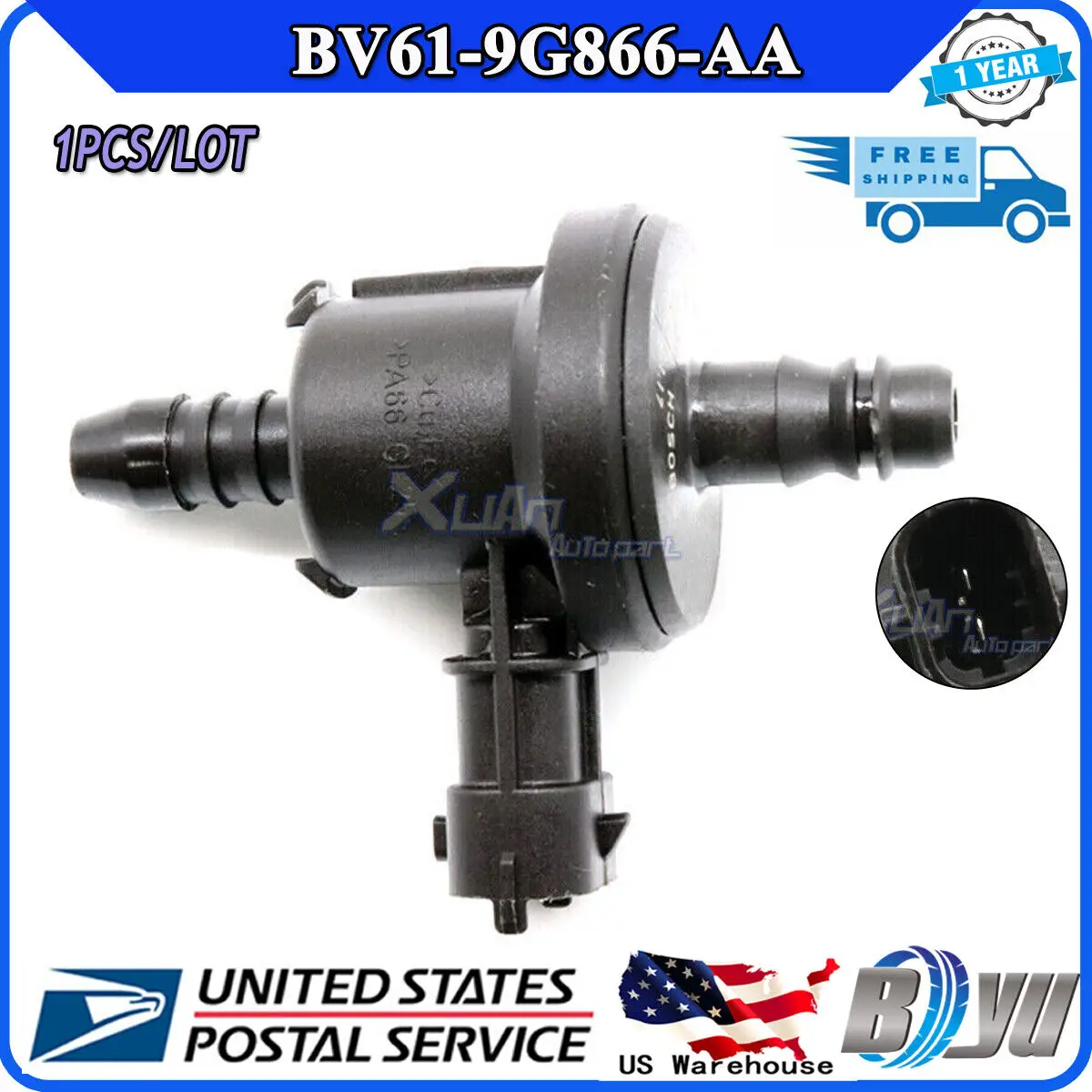 1pcs Exhaust System Vacuum Valve Purge Solenoid BV61-9G866-AA For Ford 0280142500 BV619G866AA