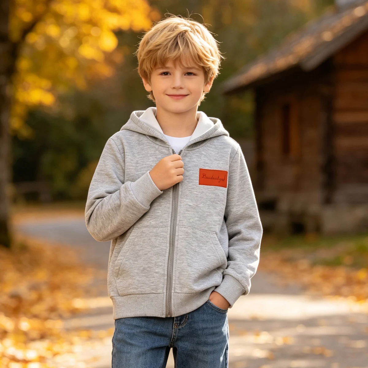 Autumn/winter Children's Solid Color Casual Hoodie Hoodie For Boys And Girls Fashionable And Versatile Zipper Jacket Pocket Top