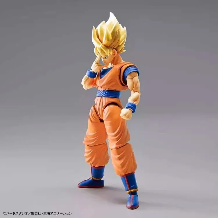Bandai anime figura dragon ball z super saiyan son goku figura-ascensão padrão montagem modelo anime figuras de ação brinquedos 12cm