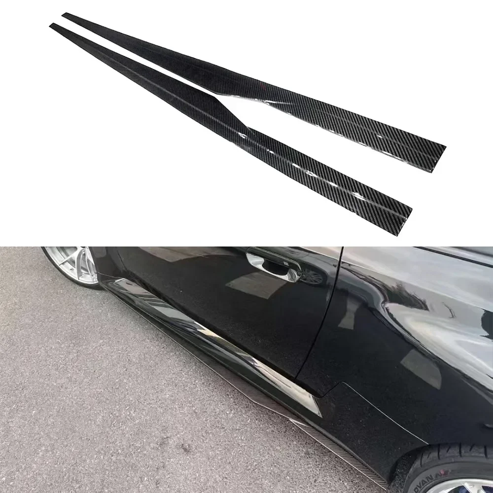 For BMW M2 G87 R44 Style Genuine Dry Carbon Fiber Side Skirts Body Kits Trim Side Spoilers Skirt Edge Surrounds Car Accessories