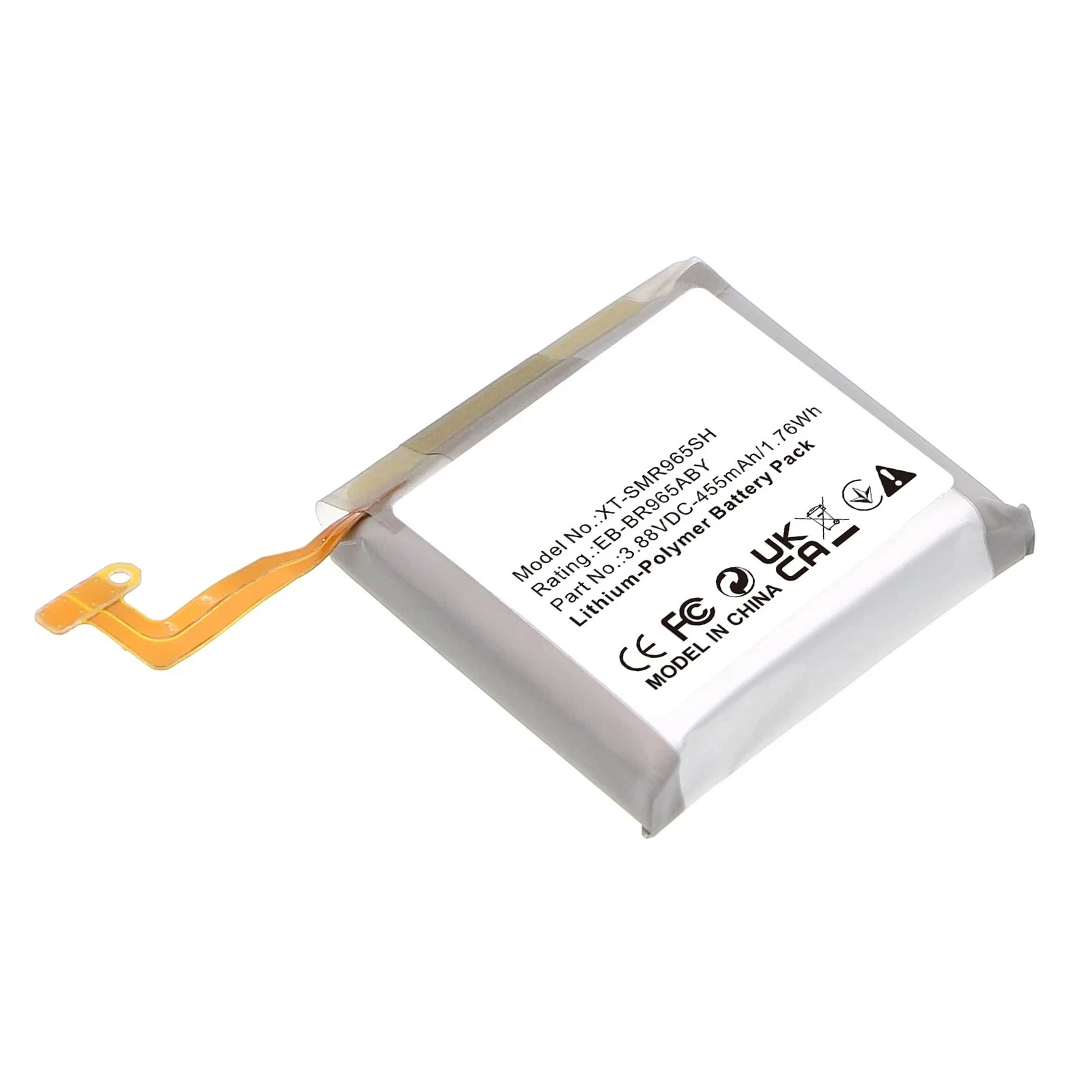 455mAh/1.76Wh Smartwatch Battery For Samsung EB-BR965ABY,GH43-05162A,SM-R960,SM-R965,Galaxy Watch 6 Classic 47mm,Li-Polymer