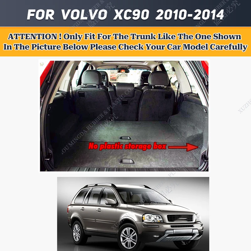 High quality Leather Car Trunk Mat For VOLVO XC90（Five Seats）2010 2011 2012 2013 2014 boot Carpet Interior Accessories