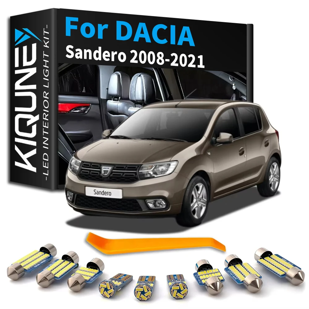 No Error Interior LED Light Kit For Dacia Sandero 1 2 3 2008- 2010 2011 2012 2013 2014 2015 2016 2017 2018 2019 2020 2021 Canbus