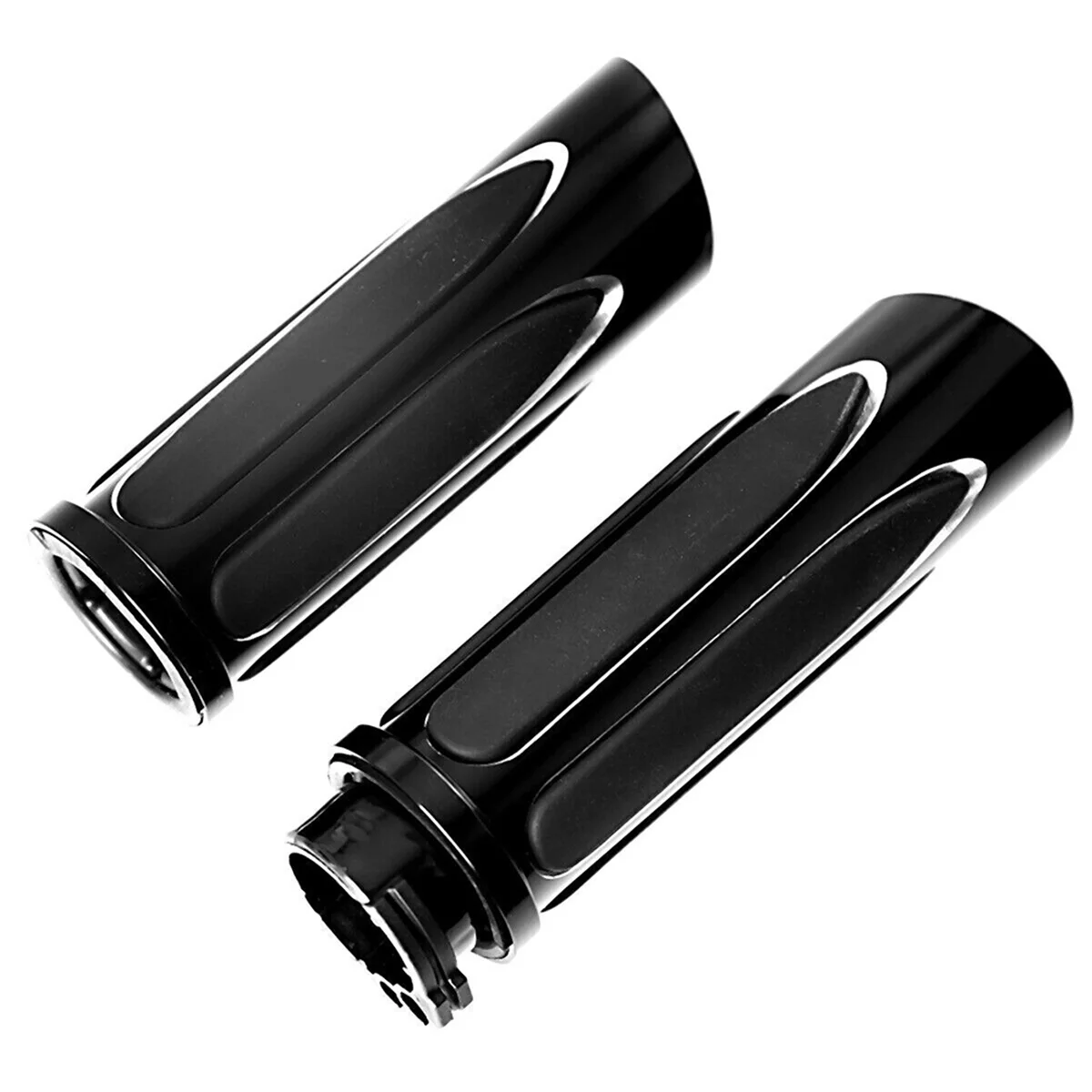 Black Handlebar 1 inch Hand Grips for Harley Touring Road King Street Glide