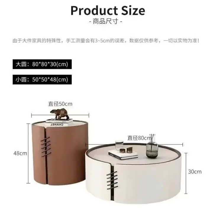 Italian Light Luxury Tea Table,  Small Unit, Modern and Simple Saddle Tea Table, Creative Combination of Tea Table Size image 6
