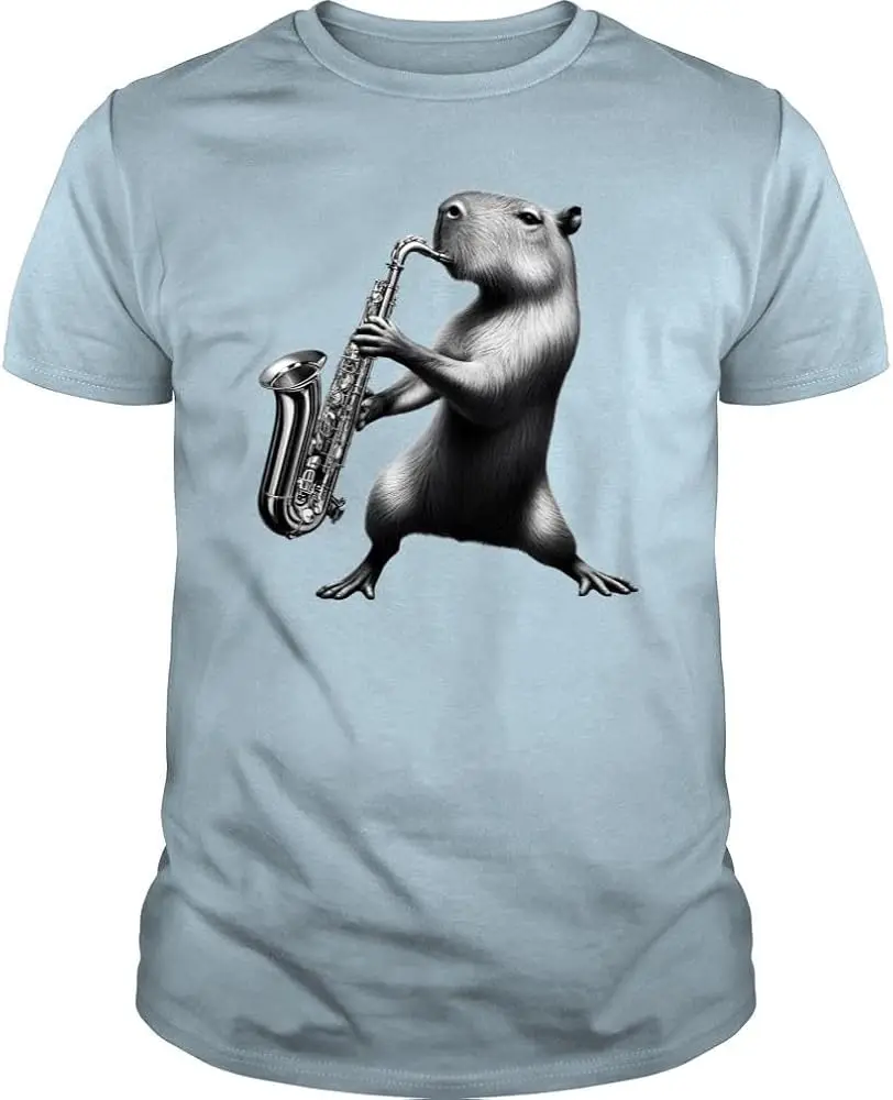 Capybara Playing Saxophone Saxophonist Saxophone Player  Anime Graphic T-shirtsY2K tops Unisex Summer Short Sleeve