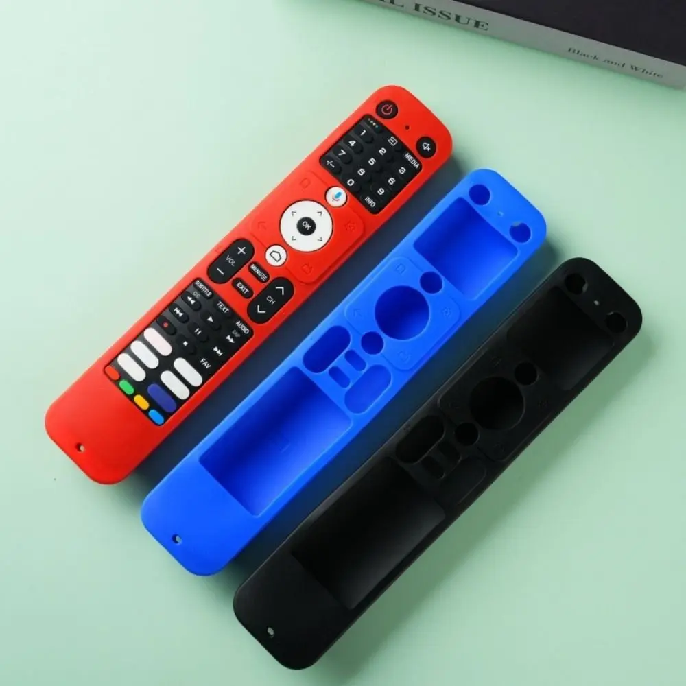 Funda protectora de silicona con cordón, carcasa suave a prueba de golpes para control remoto de TV inteligente Haier HTR-U32