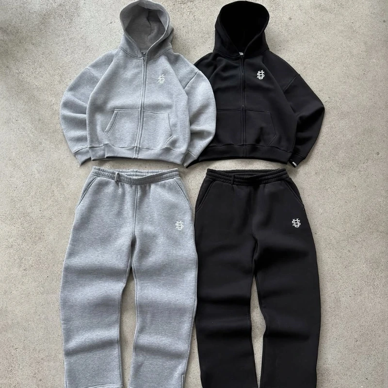 

European and American Street Dance Costumes, Solid Color Casual Pants and Hoodies, Hip-hop Rap Street Dance Performance Costumes