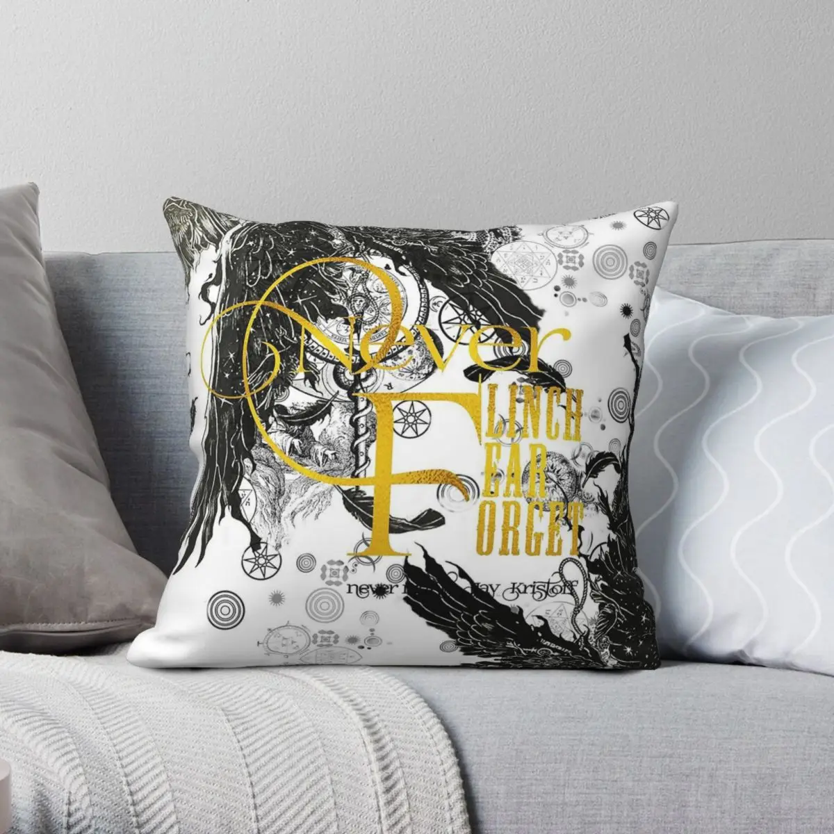 Nevernight Jay Kristoff Square Pillowcase Polyester Linen Velvet Pattern Zip Decor Bed Cushion Cover