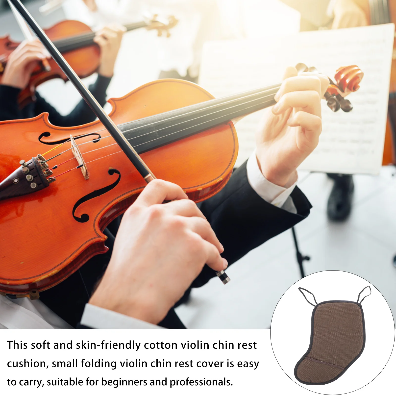

1Pcs Cotton Violin Chin Rest Comfortable Folding Chin Cushion Protects Skin Reduces Irritation Suitable for Beginners